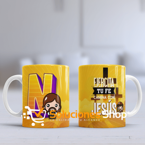 tazas personalizadas tema abcedaria cristiano (14) Tazas Abecedario Jesús | 26 diseños personalizables a tu gusto