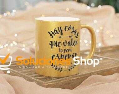 Taza Metálica Personalizada Oro o Plata con Brillo Único