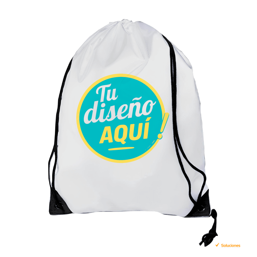 Mochila Deportiva Personalizada Blanca Color Make 35.5 x 45 cm