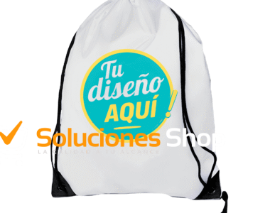 Mochila Deportiva Personalizada Blanca Color Make 35.5 x 45 cm