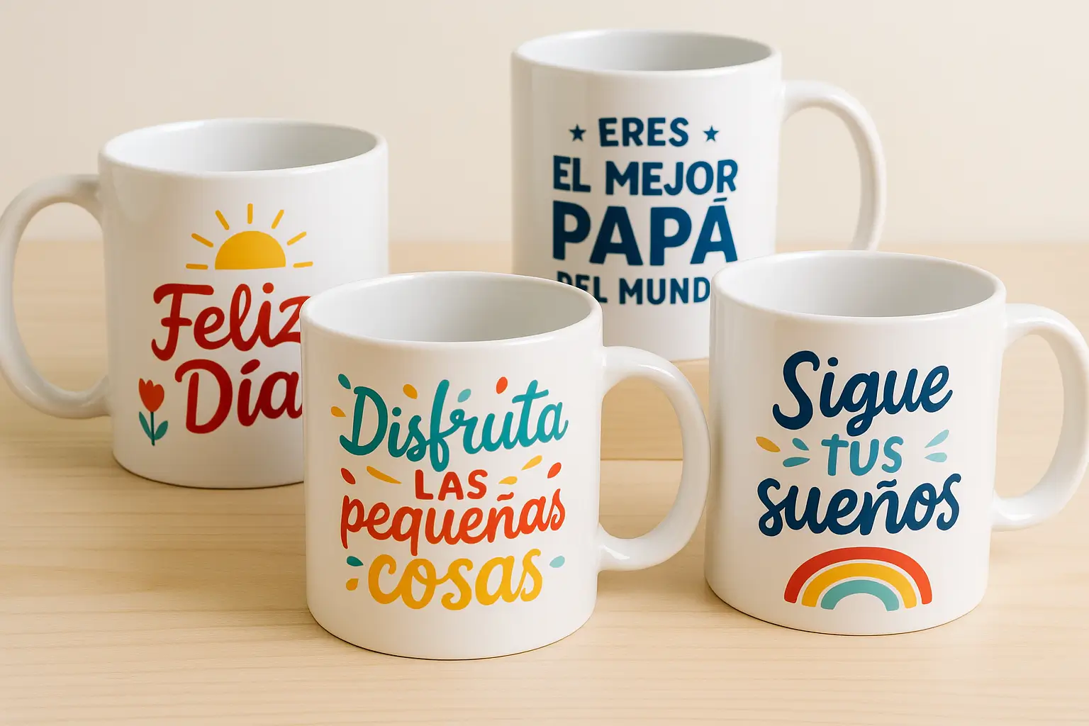Tazas personalizadas con logo, frases motivadoras y fotos para regalo o empresa