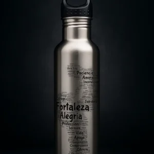 Botella de Aluminio con Palabras que Definen a Mamá – 750ml con Pajilla y Agarradera