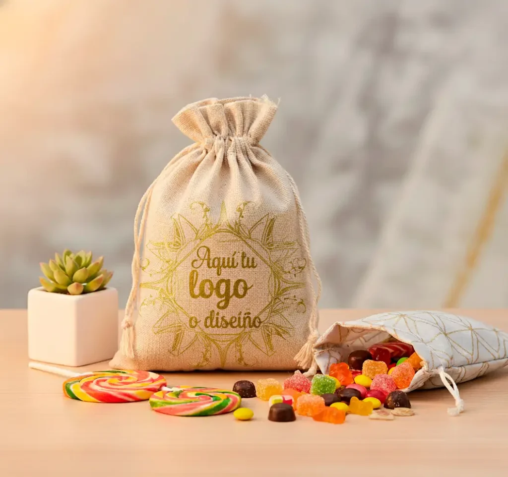 Sacos de Lino Premium Personalizables (16x23cm) para Regalos y Marcas