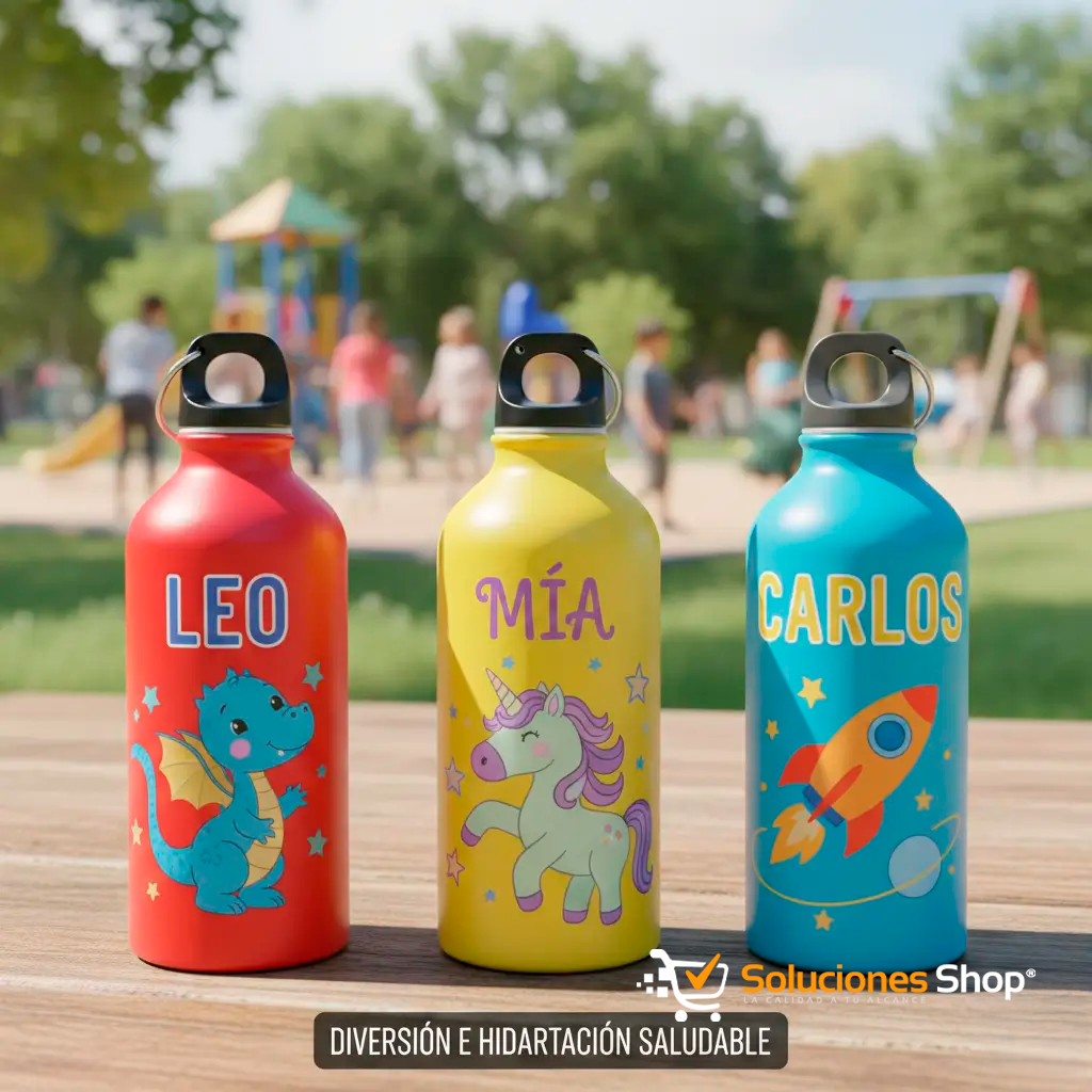 Botellas de Aluminio Personalizadas para Niños | Diversión e Hidratación Saludable