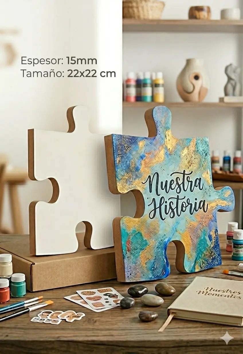Marco Puzzle de Madera MDF Personalizable (22 x 22 cm) – Calidad Soluciones Shop