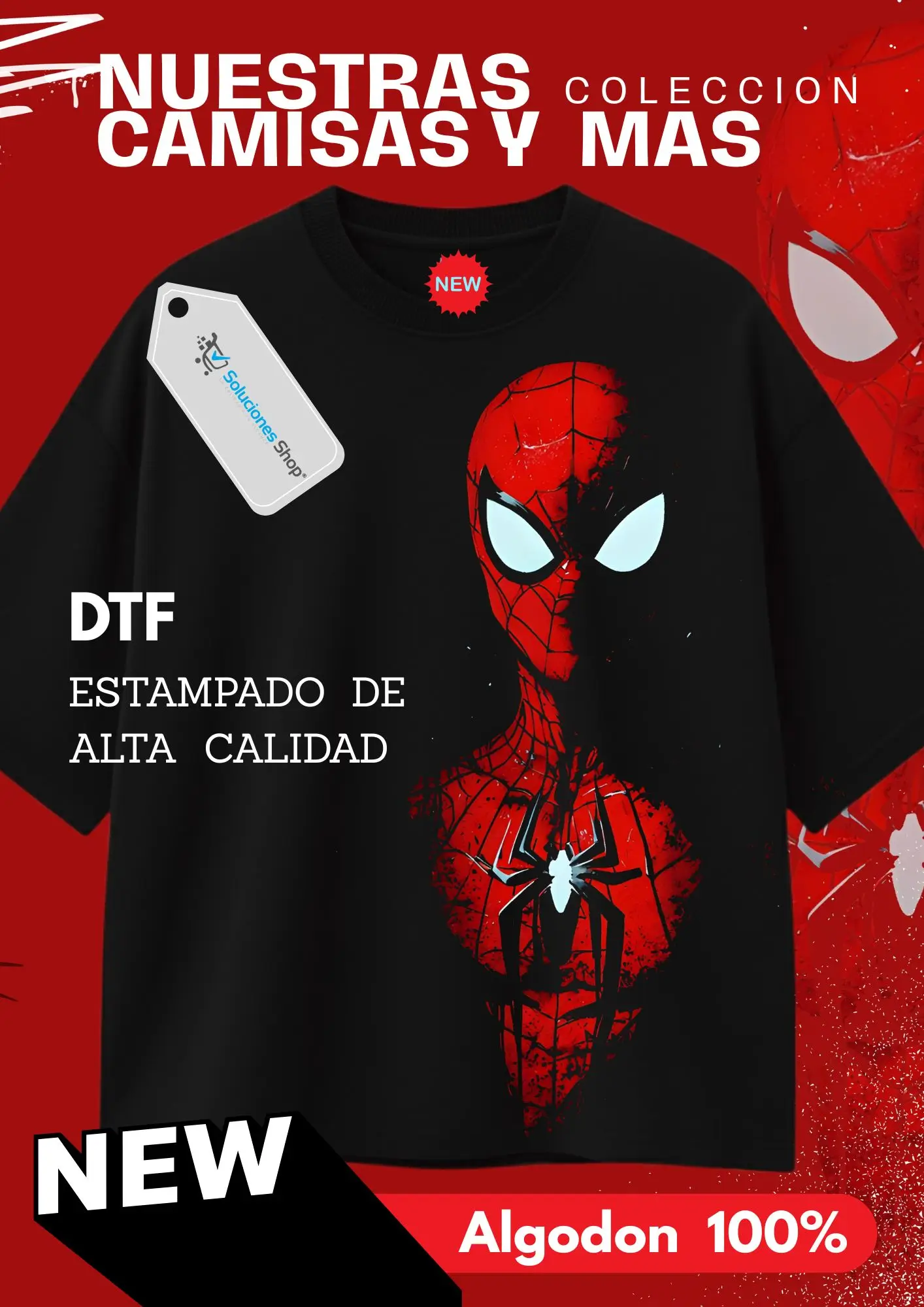 Camisetas de Spider-Man con Tecnología DTF en Soluciones Shop