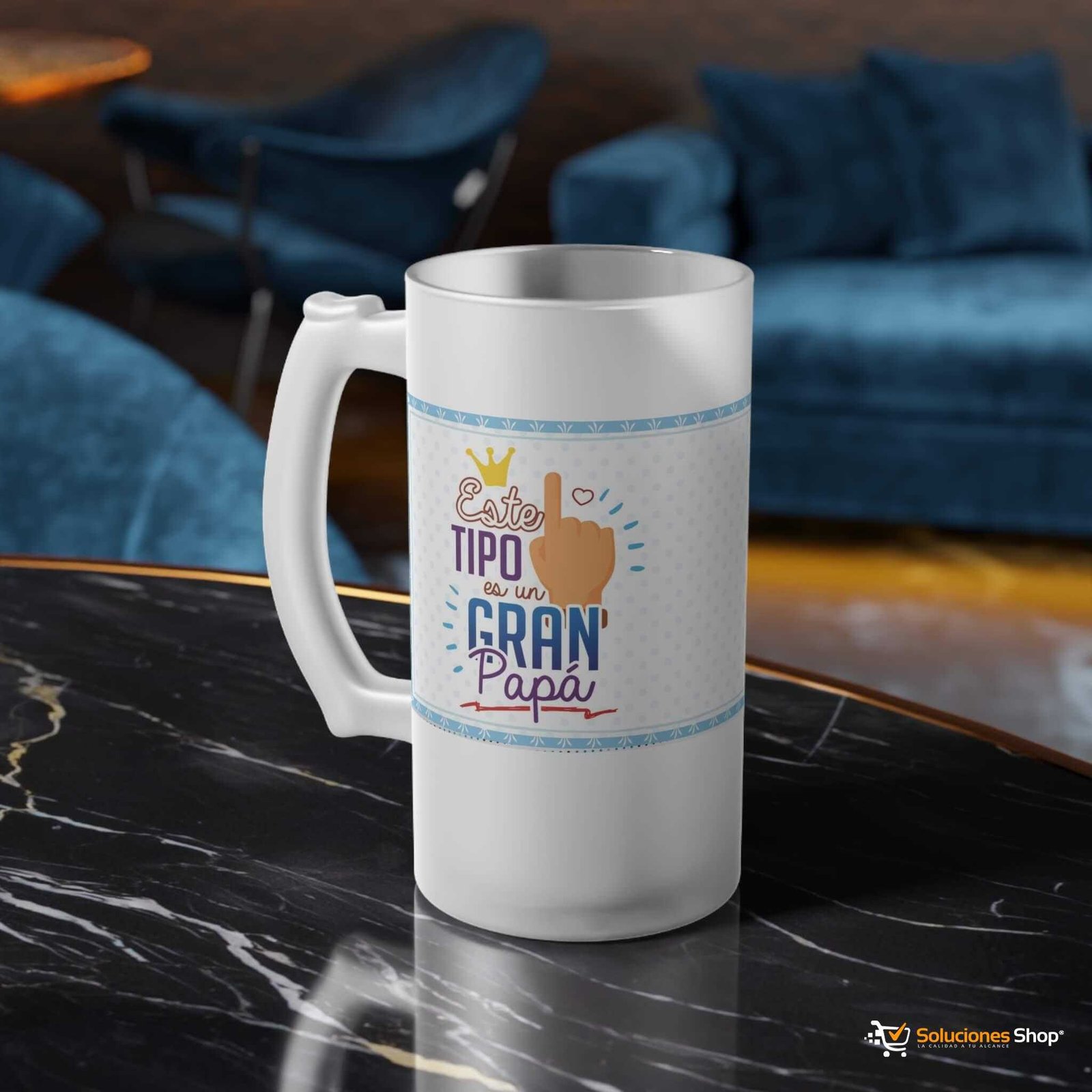 Jarra Cervecera de Vidrio Esmerilado Personalizada (16 oz) 🍻