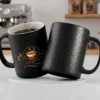 taza mágica escarchada negra personalizada con diseño a tu gusto
