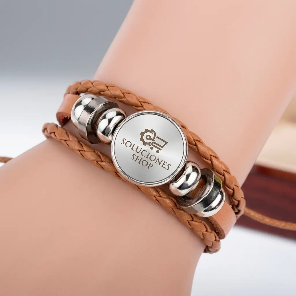 Pulsera con manilla de cuero Pulsera con manilla de cuero