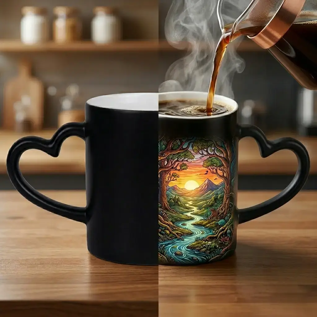 Mug Mágico de Corazón Taza Sensible al Calor Soluciones Shop