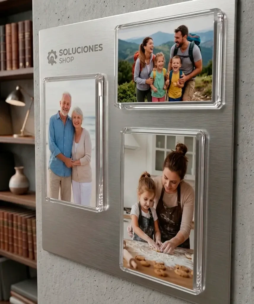 marcos magneticos para refrigerador, portafotos para nevera pack 3, regalos personalizados costa rica, marcos de acrilico con iman.