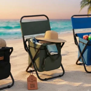 Silla Plegable de Playa con Hielera Térmica Integrada - Soluciones Shop