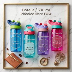 Botella Personalizada 500ml Libre de BPA – Impresión DTF UV