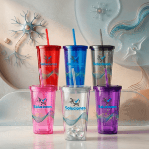 Vaso Acrílico Térmico 16 oz Personalizado (Doble Pared con Pajilla)