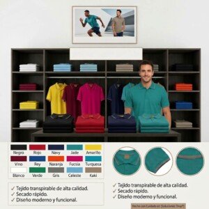 Camiseta Tipo Polo Waffit de Alta Calidad para Hombre y Mujer – Personalizada con Bordado