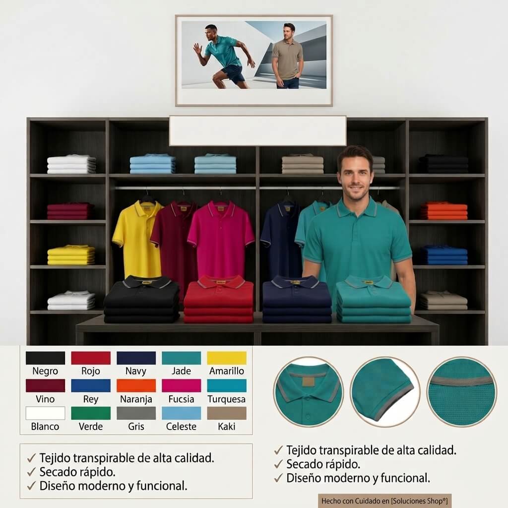 Camiseta Tipo Polo Waffit de Alta Calidad para Hombre y Mujer – Personalizada con Bordado