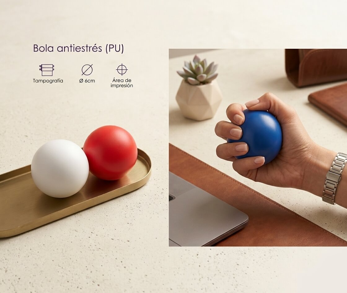 Bola Antiestrés Personalizable en PU (6 cm)