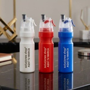 Botella Plástica Deportiva Mist 700 ml con Aspersión y Chupón Retráctil