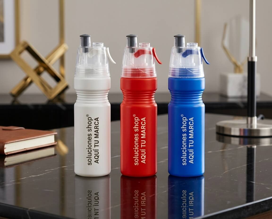 Botella Plástica Deportiva Mist 700 ml con Aspersión y Chupón Retráctil