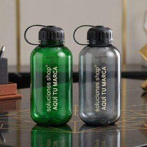 Botella Plástica Translúcida 1000 ml con Marcador de Medidas e Imperdible