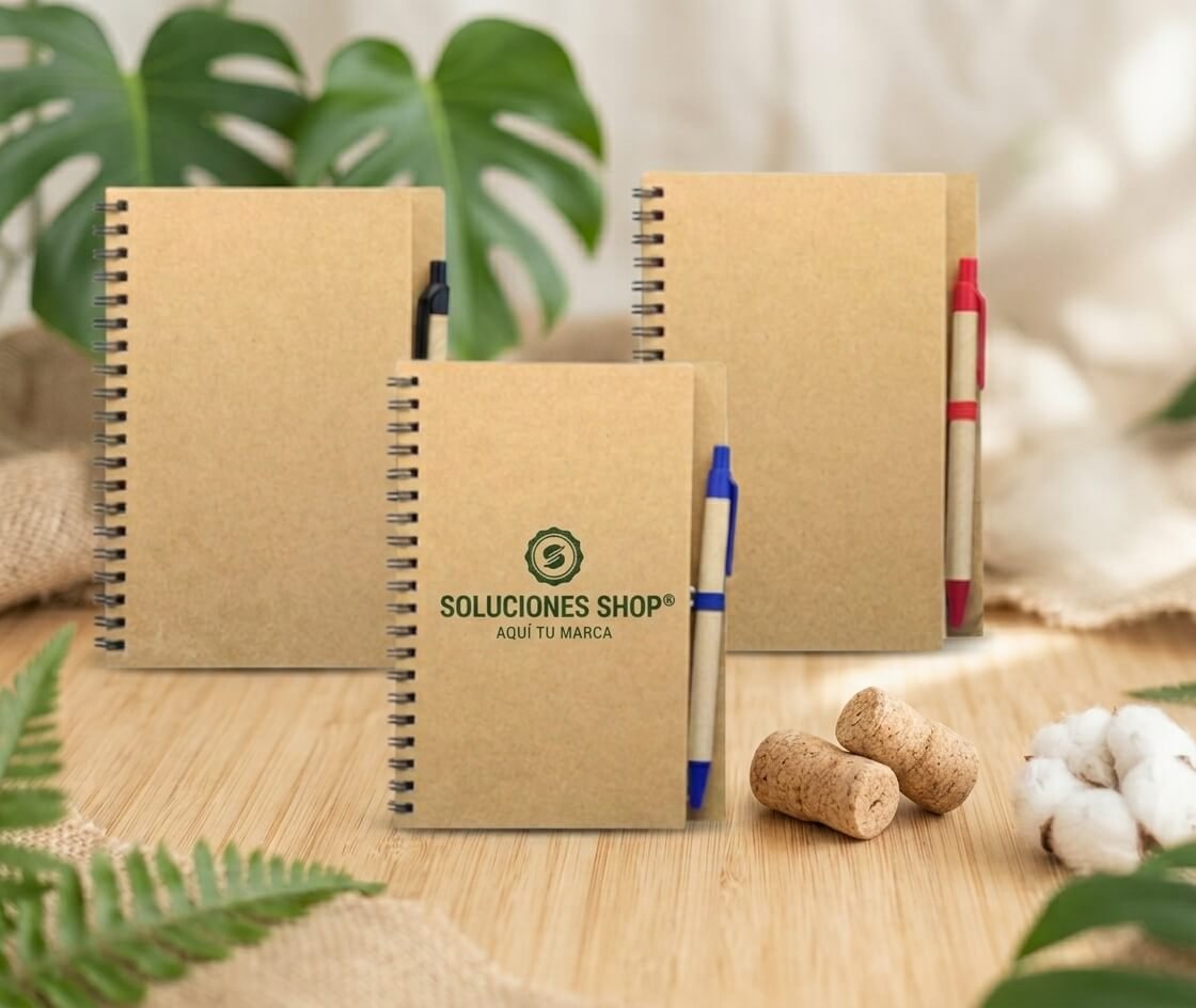 Libreta Ecológica Flora con Lapicero de Bambú